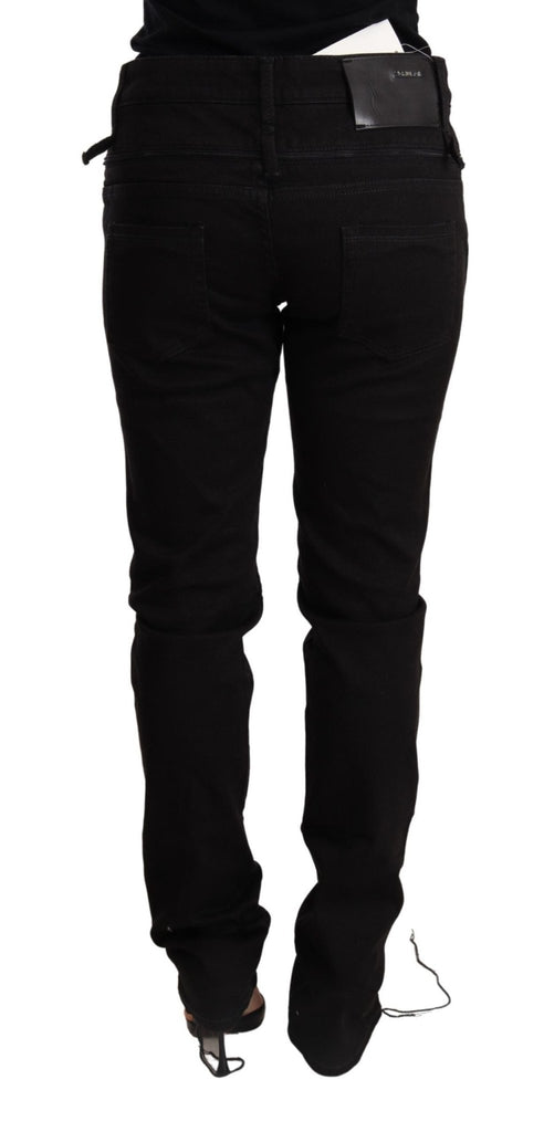 Acht Black Low Waist Skinny Denim Jeans Trouser - Luxe & Glitz