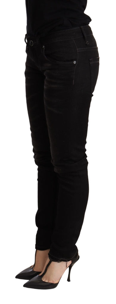 Acht Black Low Waist Skinny Denim Trouser - Luxe & Glitz