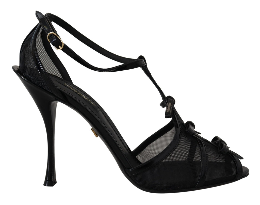 Dolce & Gabbana Elegant Black Stiletto Heeled Sandals Dolce & Gabbana