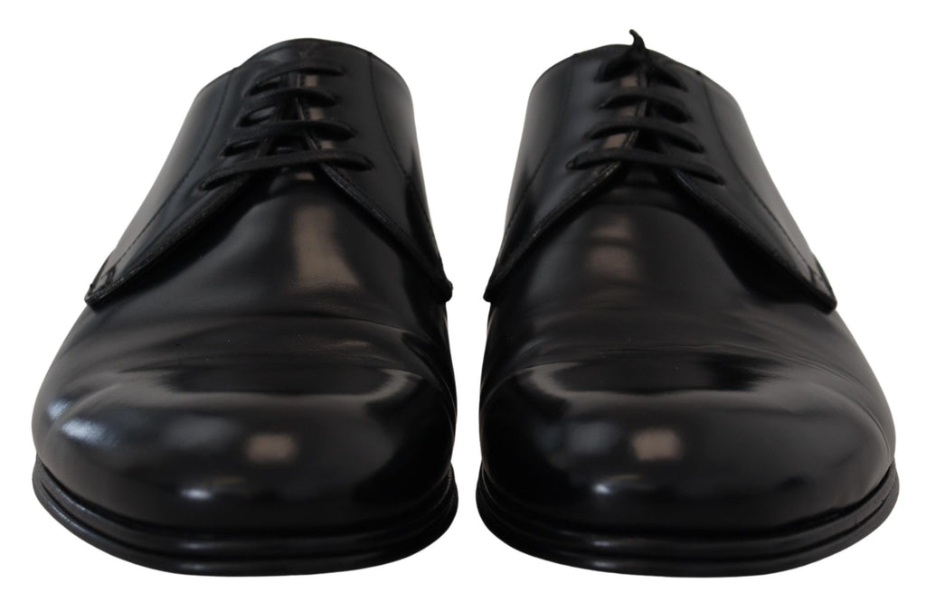 Dolce & Gabbana Elegant Black Leather Derby Shoes Dolce & Gabbana