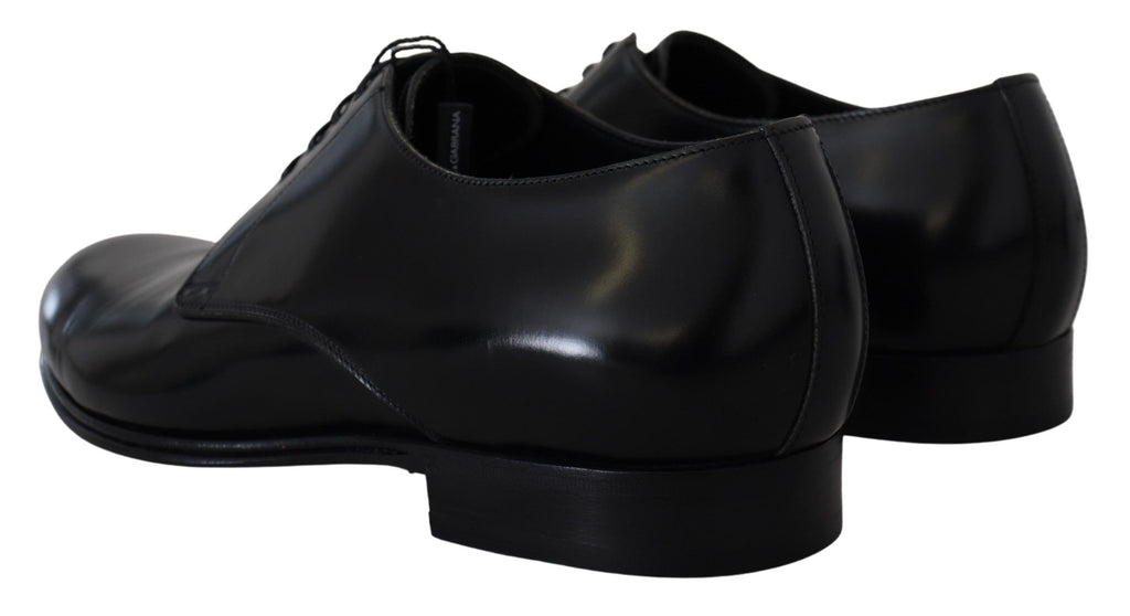 Dolce & Gabbana Elegant Black Leather Derby Shoes Dolce & Gabbana