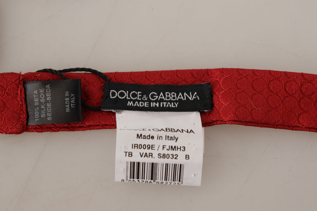 Dolce & Gabbana Elegant Red Silk Tied Bow Tie Dolce & Gabbana