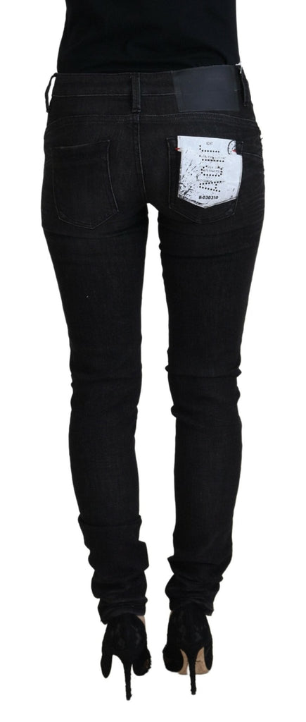 Acht Black Cotton Slim Fit Women Casual Denim Jeans Acht