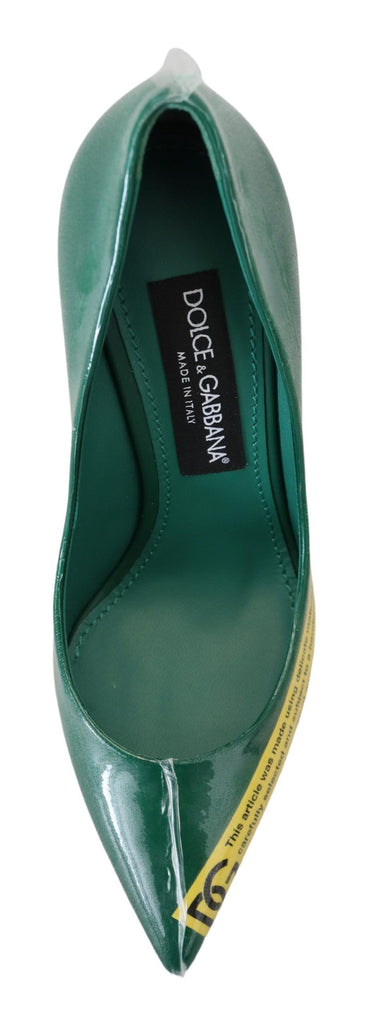 Dolce & Gabbana Emerald Elegance Leather Heels Pumps Dolce & Gabbana