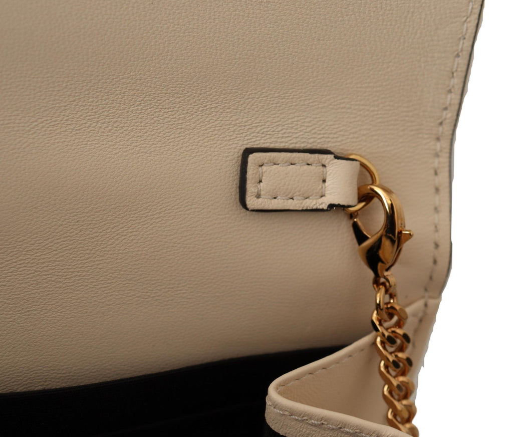 Versace Elegant White Nappa Leather Evening Shoulder Bag Versace