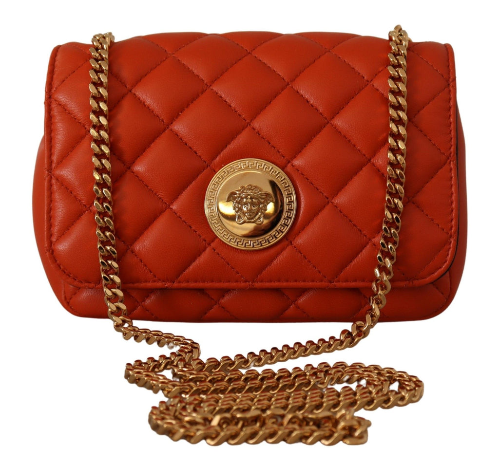 Versace Elegant Red Nappa Leather Crossbody Bag Versace