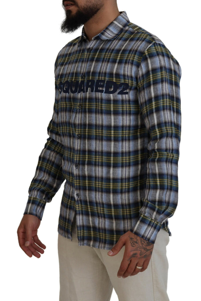 Dsquared² Multicolor Checkered Casual Men Long Sleeves Shirt Dsquared²