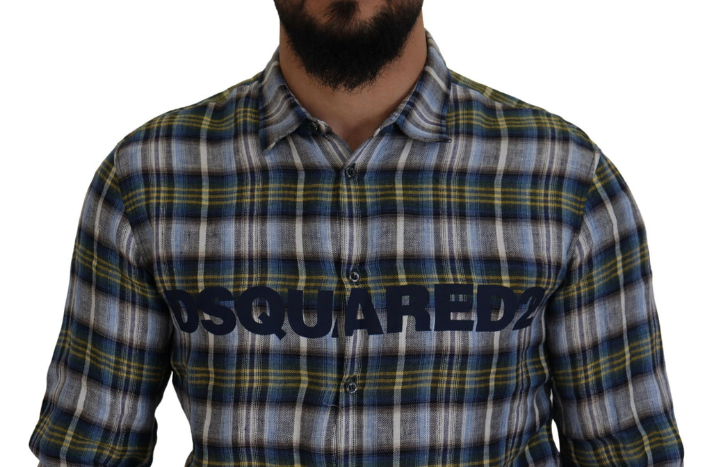 Dsquared² Multicolor Checkered Casual Men Long Sleeves Shirt Dsquared²