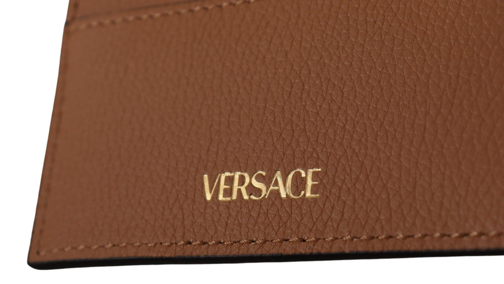 Versace Elegant Medusa Calf Leather Card Holder Versace