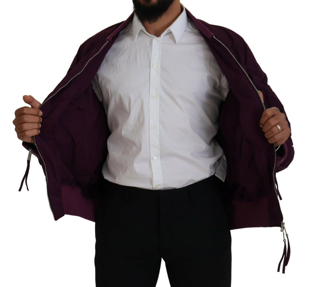 Dsquared² Purple Polyester Full Zipper Bomber Jacket Dsquared²