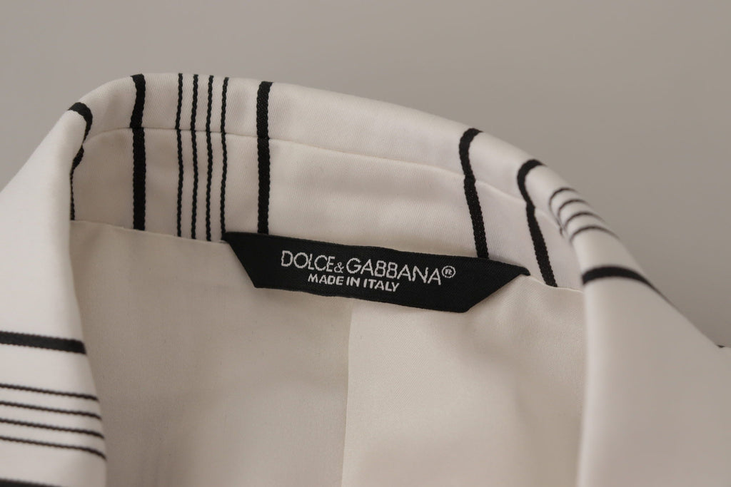 Dolce & Gabbana Elegant Striped Cotton Blend Blazer Dolce & Gabbana