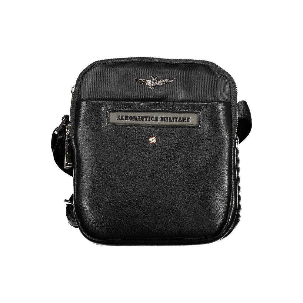 Aeronautica Militare Sleek Black Dual-Compartment Shoulder Bag Aeronautica Militare