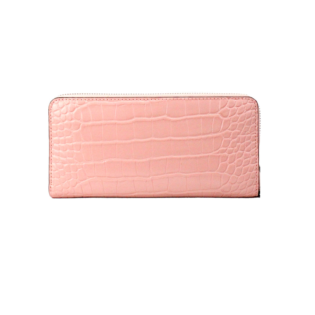 Michael Kors Jet Set Large Pink Animal Print Leather Continental Wrist Wallet Michael Kors