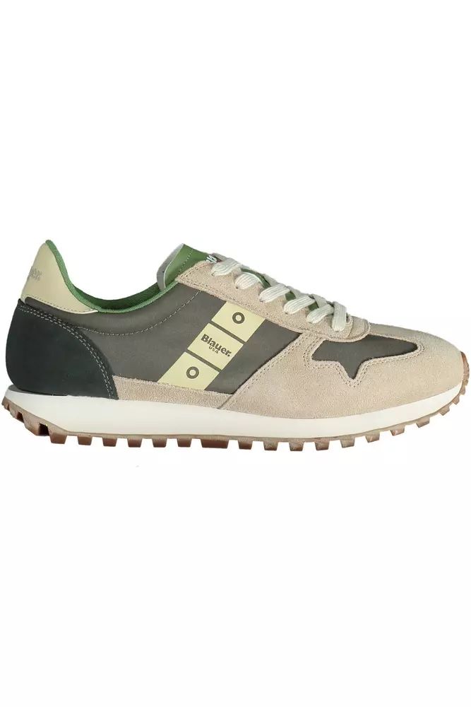 Blauer Beige Lace-Up Sneakers with Logo Accent Blauer