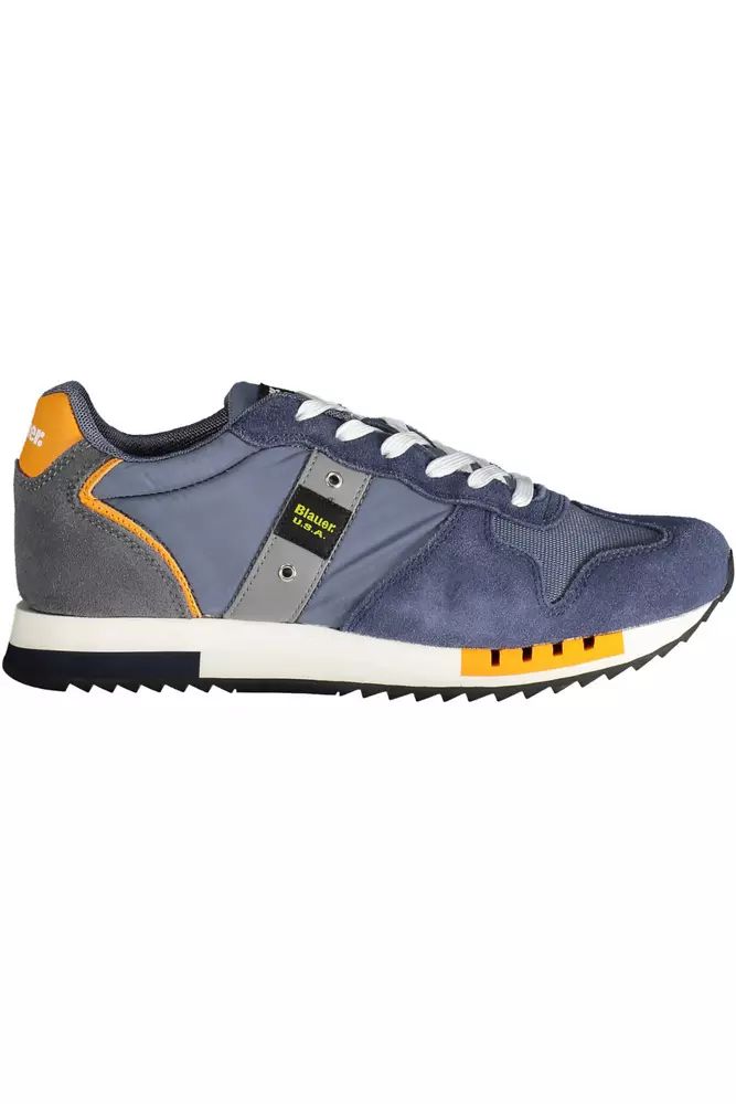 Blauer Elegant Blue Lace-up Sneakers with Contrast Details Blauer