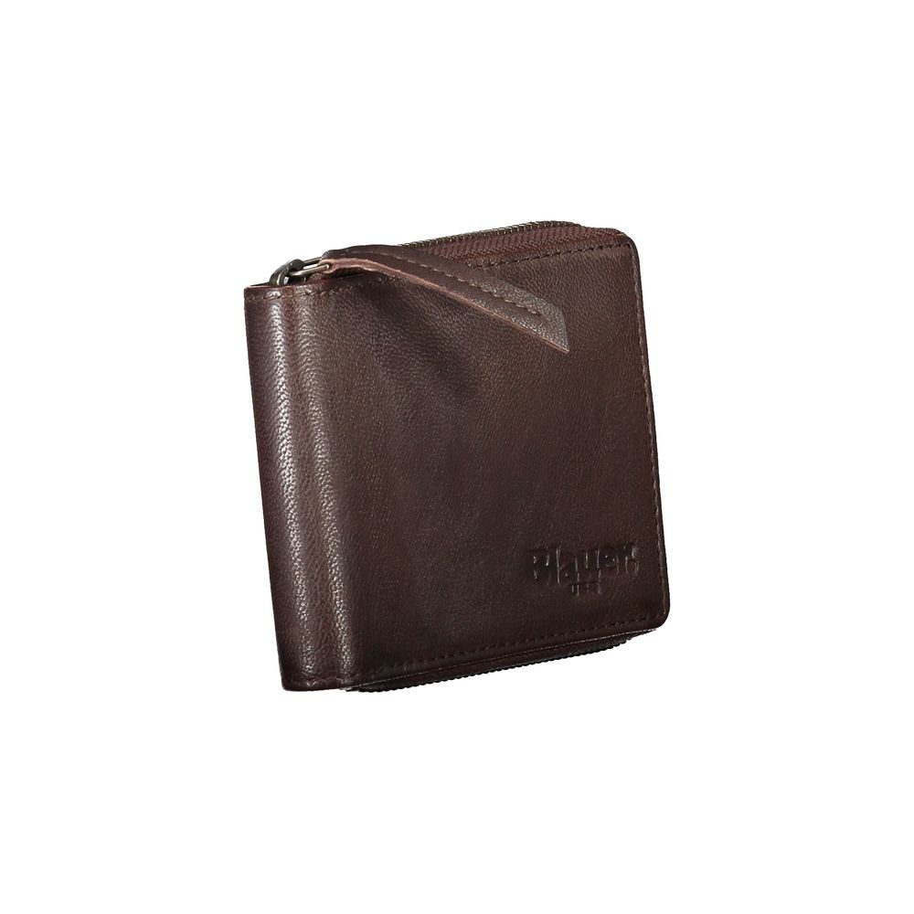 Blauer Elegant Leather Coin & Card Wallet in Brown Blauer