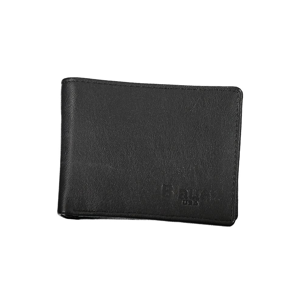 Blauer Elegant Black Leather Dual-Compartment Wallet Blauer