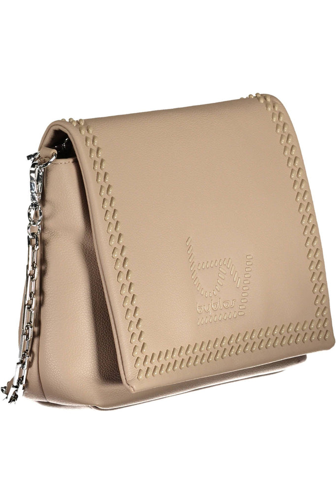 BYBLOS Beige Chain-Handle Shoulder Bag with Contrasting Details BYBLOS