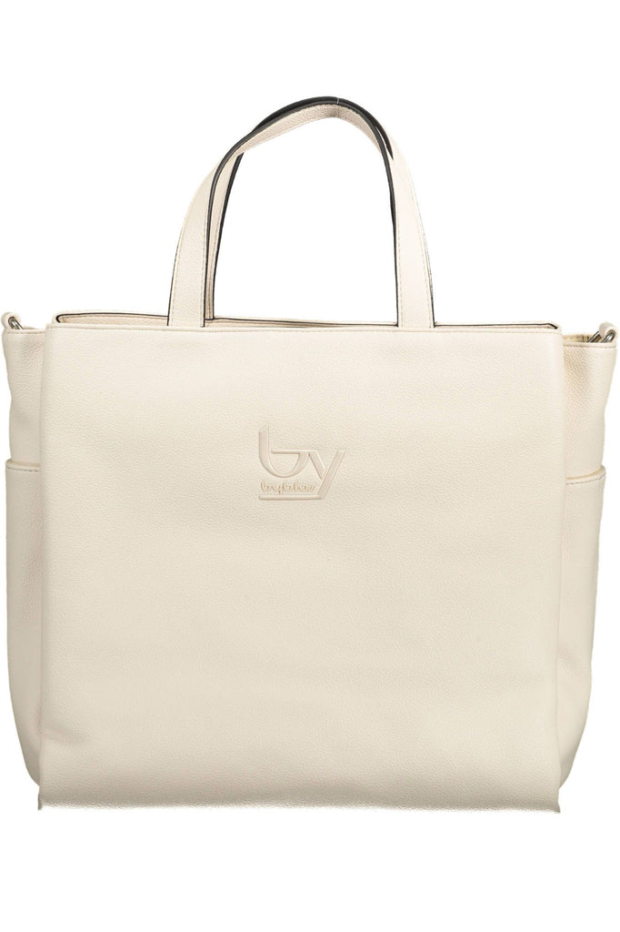 BYBLOS Elegant White Multi-Pocket Handbag BYBLOS