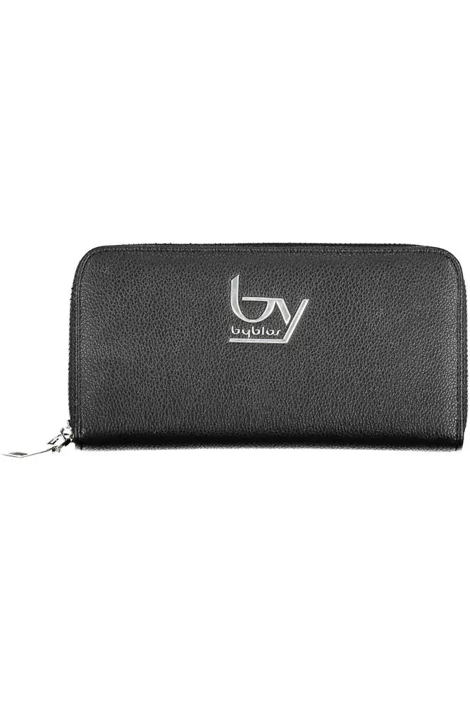 BYBLOS Sleek Black Polyethylene Zip Wallet BYBLOS