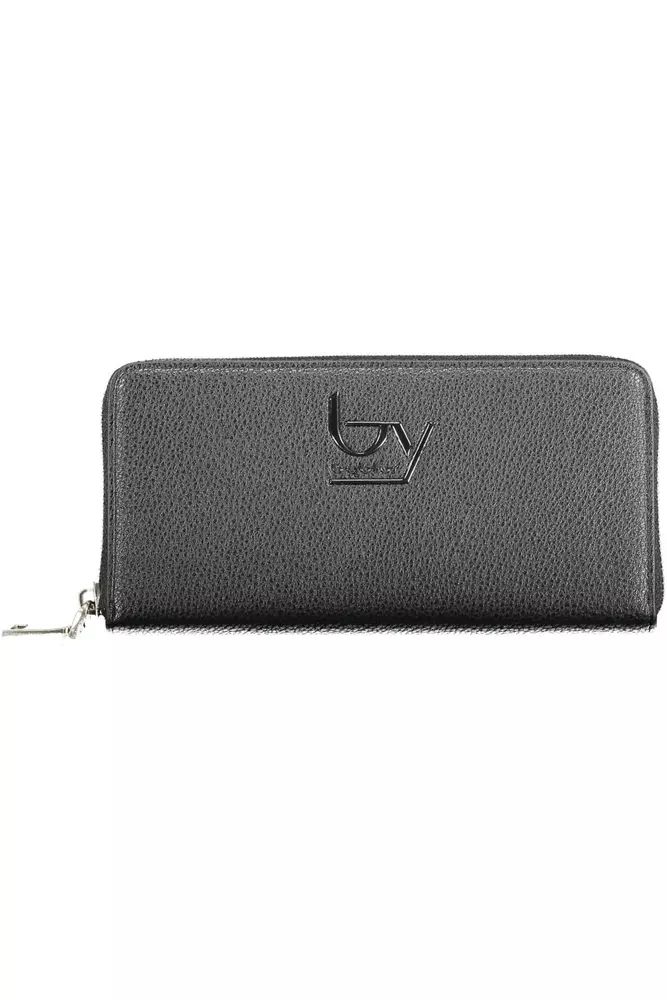 BYBLOS Elegant Black Polyethylene Wallet with Zip Closure BYBLOS