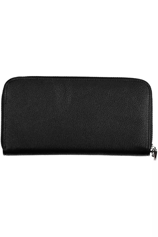 BYBLOS Sleek Black Polyethylene Zip Wallet BYBLOS