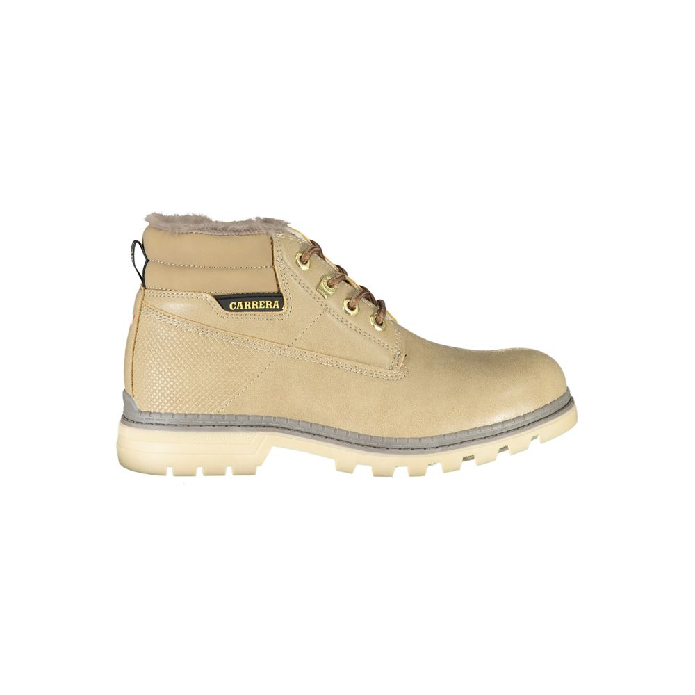Carrera Beige Lace-Up Boots with Contrast Details Carrera