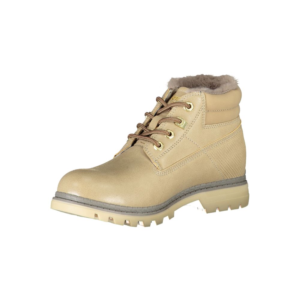 Carrera Beige Lace-Up Boots with Contrast Details Carrera