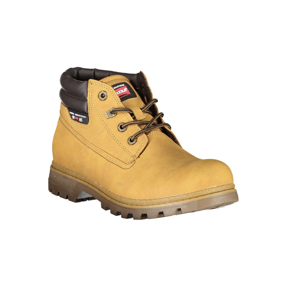 Carrera Chic Yellow Lace-Up Boots with Contrast Details Carrera
