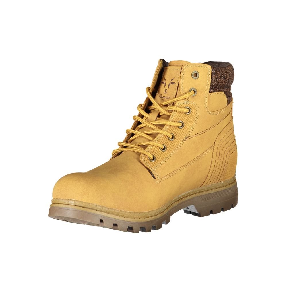 Carrera Sleek Yellow Lace-Up Boots with Contrast Detail Carrera