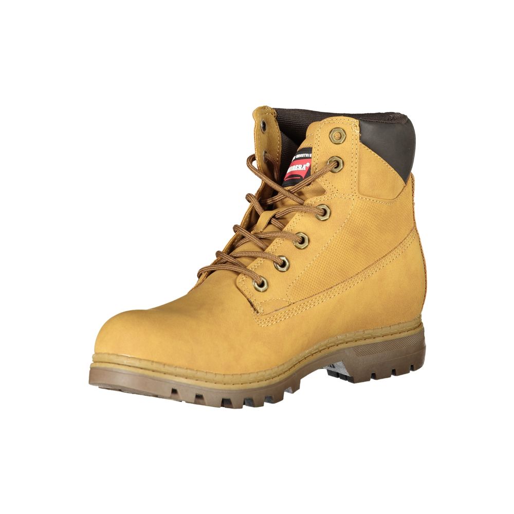 Carrera Vibrant Yellow Lace-Up Boots with Logo Detail Carrera
