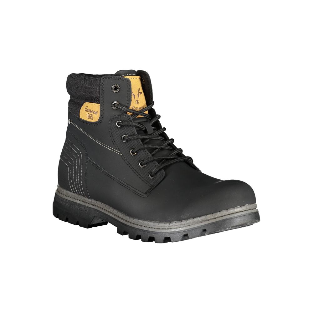 Carrera Sleek Black Laced Boots with Contrast Accents Carrera