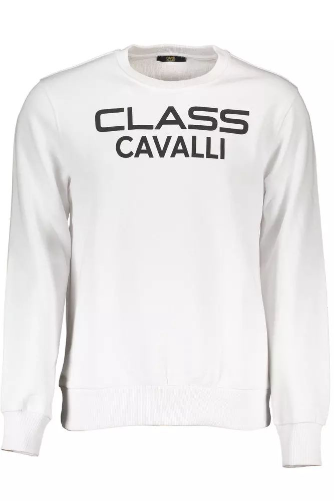Cavalli Class White Cotton Sweater Cavalli Class