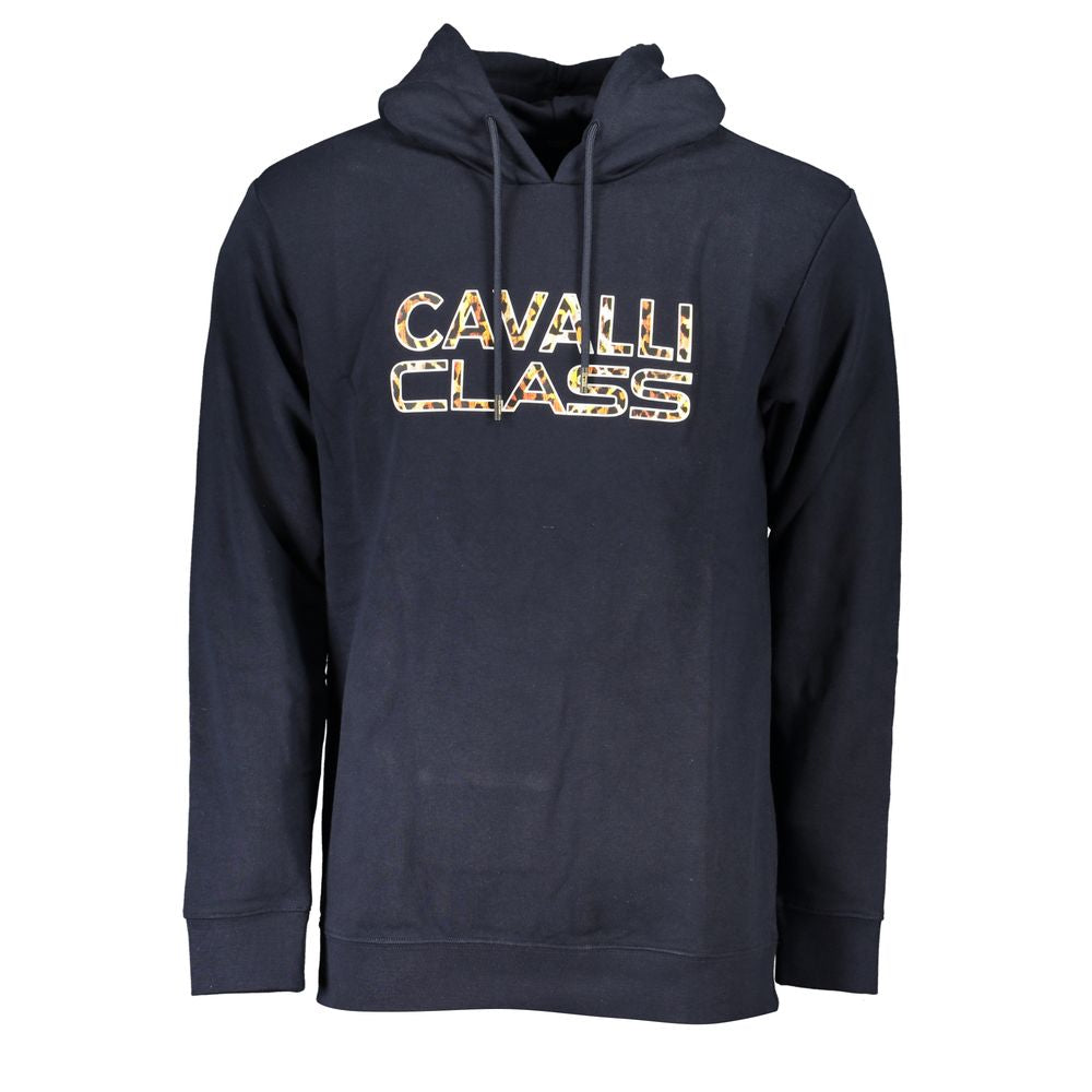 Cavalli Class Chic Blue Brushed Hooded Sweatshirt Cavalli Class