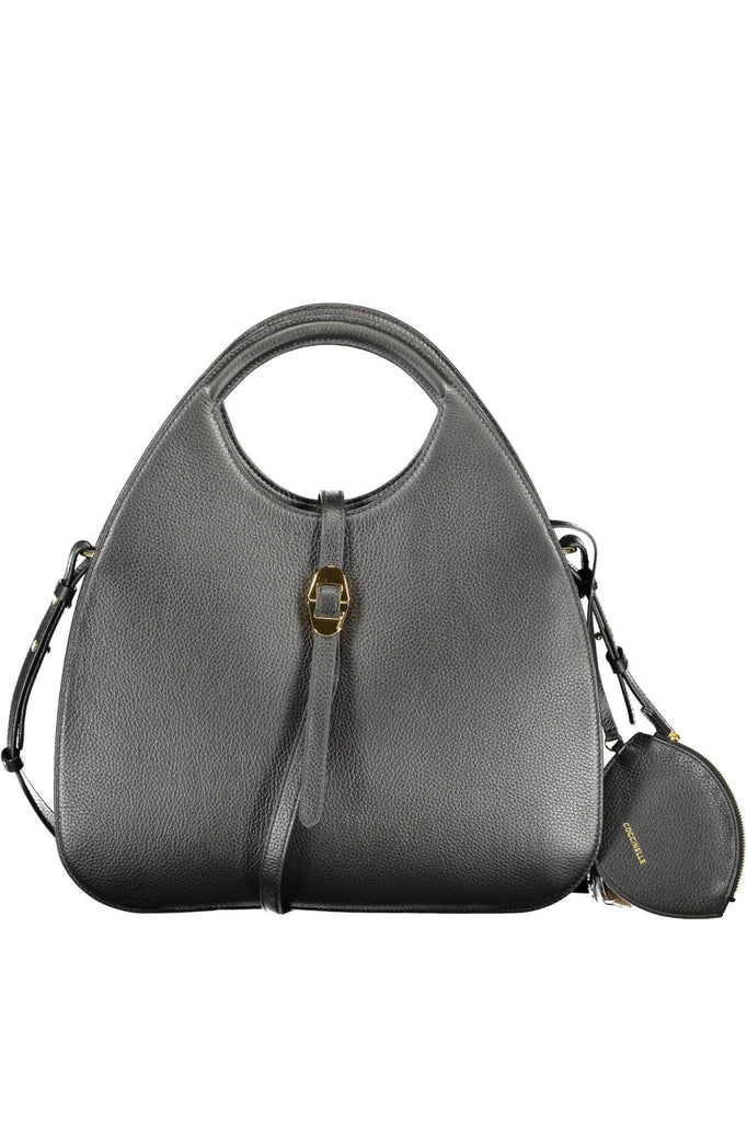 Coccinelle Elegant Black Leather Handbag with Removable Strap Coccinelle