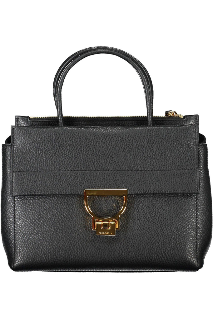 Coccinelle Elegant Black Leather Handbag With Versatile Straps Coccinelle