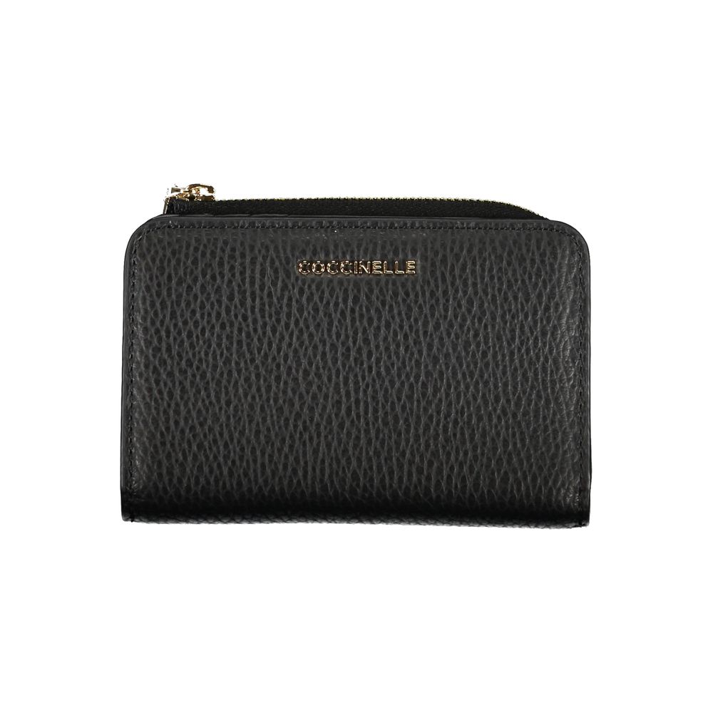 Coccinelle Elegant Black Leather Double Compartment Wallet Coccinelle