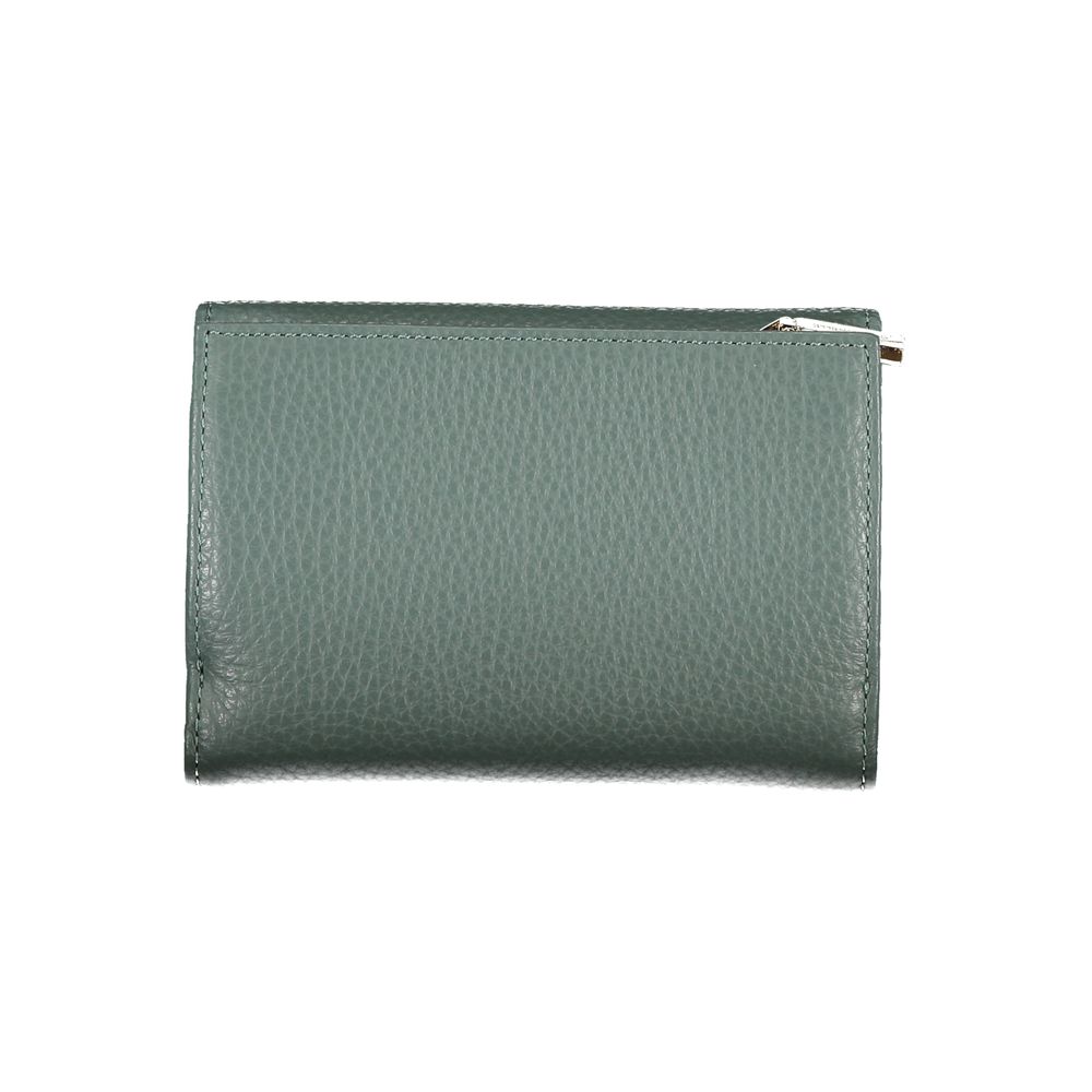 Coccinelle Elegant Green Leather Wallet with Multiple Compartments Coccinelle