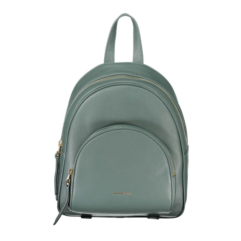 Coccinelle Chic Green Leather Backpack with Adjustable Straps Coccinelle