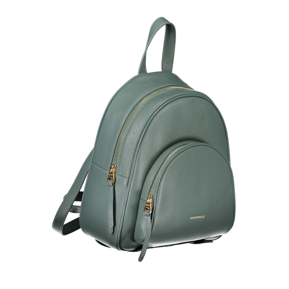 Coccinelle Chic Green Leather Backpack with Adjustable Straps Coccinelle