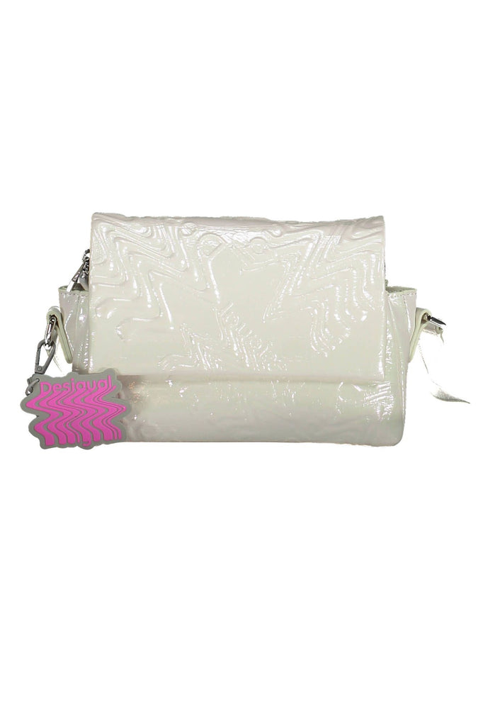 Desigual Iridescent Adjustable Shoulder Bag in White Desigual