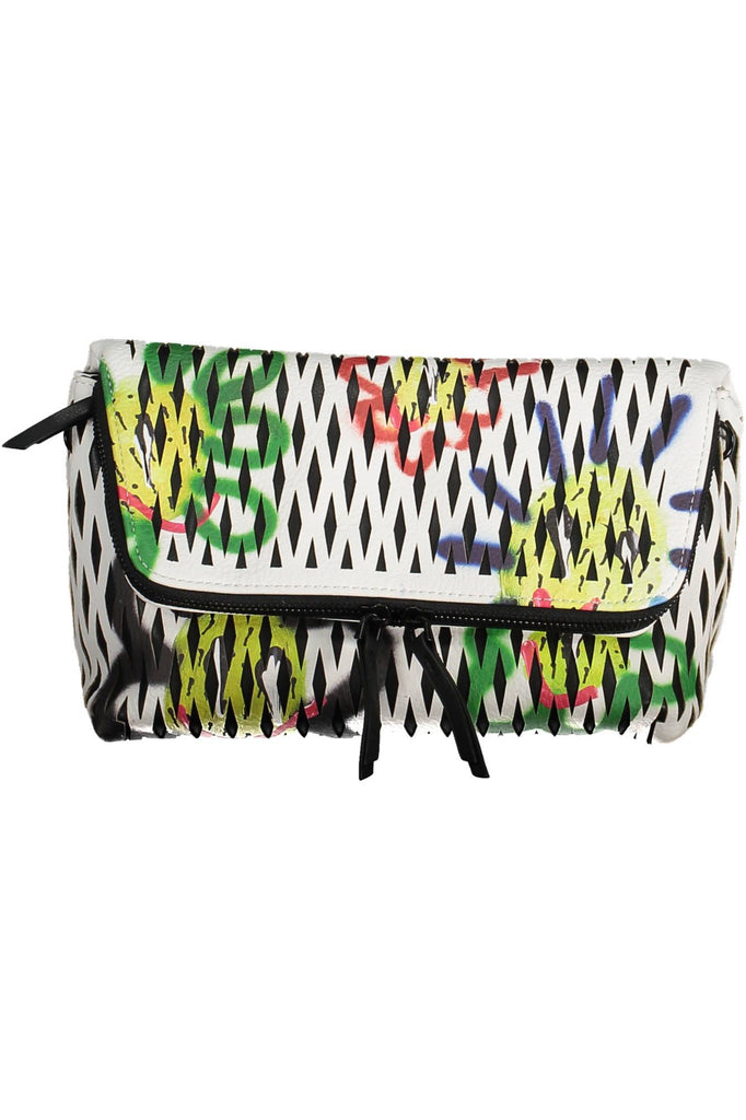 Desigual Chic White Contrasting Details Handbag Desigual