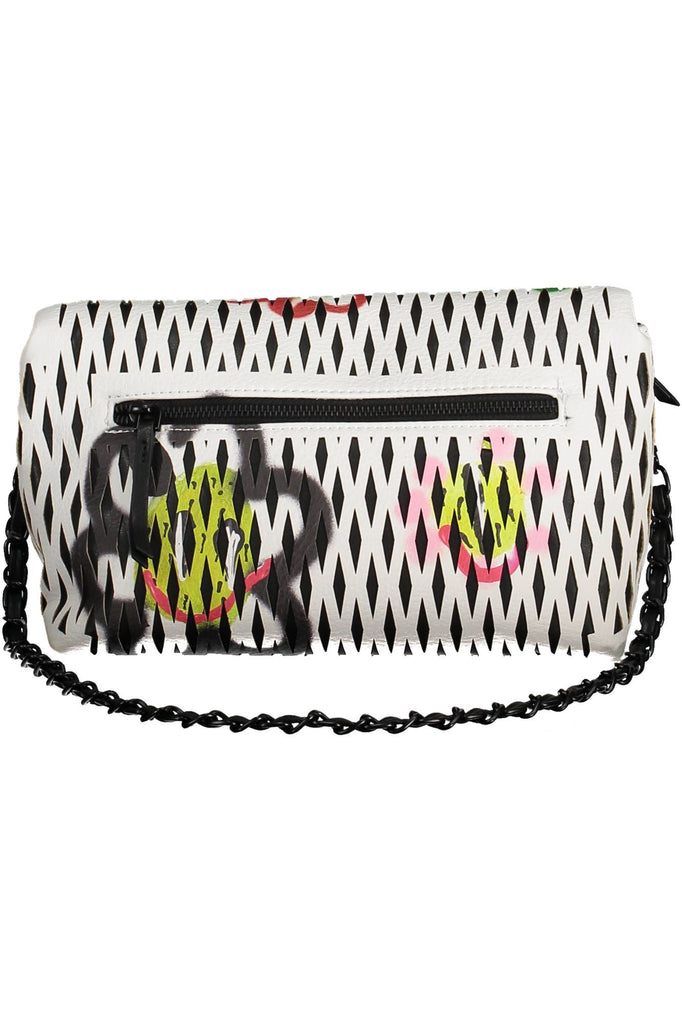 Desigual Chic White Contrasting Details Handbag Desigual