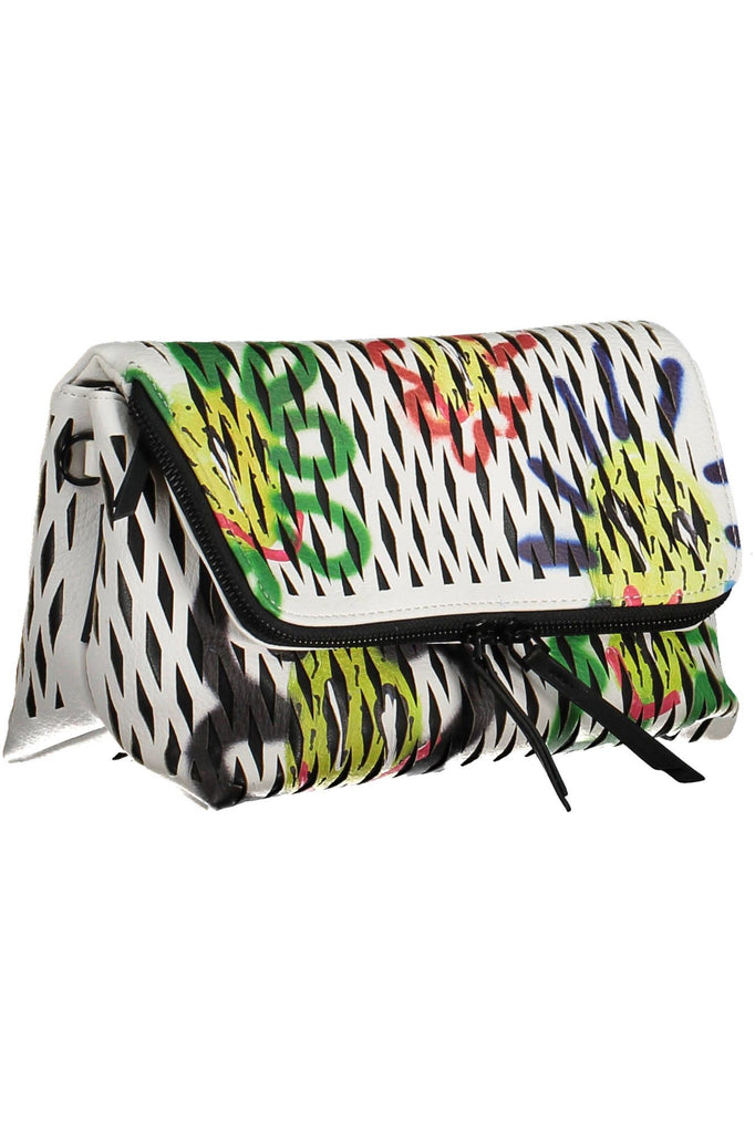 Desigual Chic White Contrasting Details Handbag Desigual