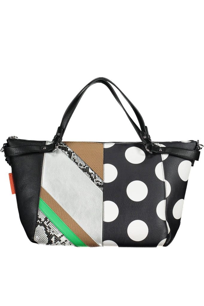 Desigual Elegant Black Versatile Handbag with Removable Straps Desigual