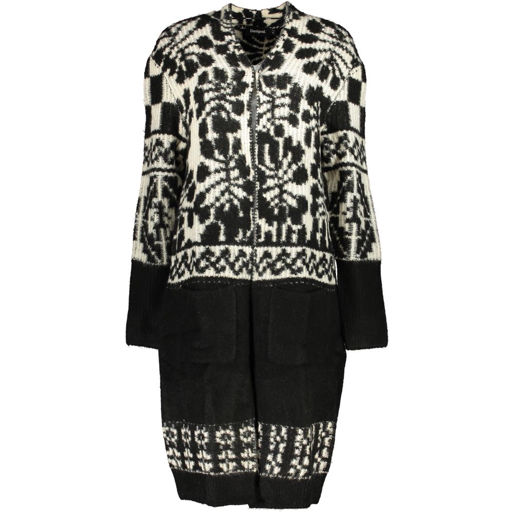 Desigual Chic Long Sleeved Coat with Contrast Details Desigual