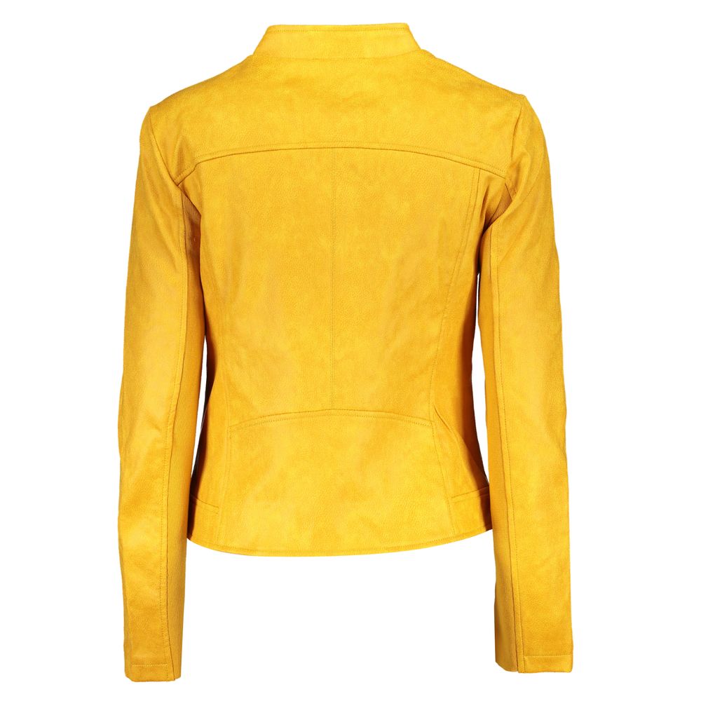 Desigual Vibrant Yellow Athletic Jacket with Chic Logo Desigual