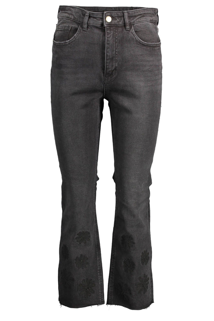 Desigual Embroidered Contrast Detail Denim Jeans Desigual