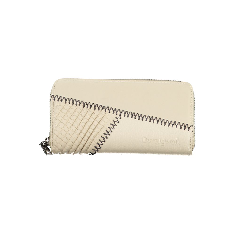 Desigual Beige Chic Wallet with Contrasting Accents Desigual