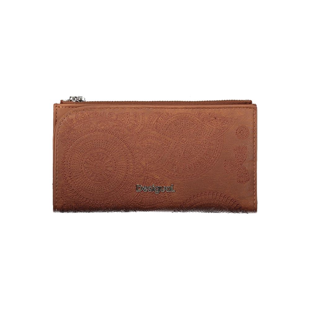 Desigual Elegant Brown Two-Compartment Wallet Desigual